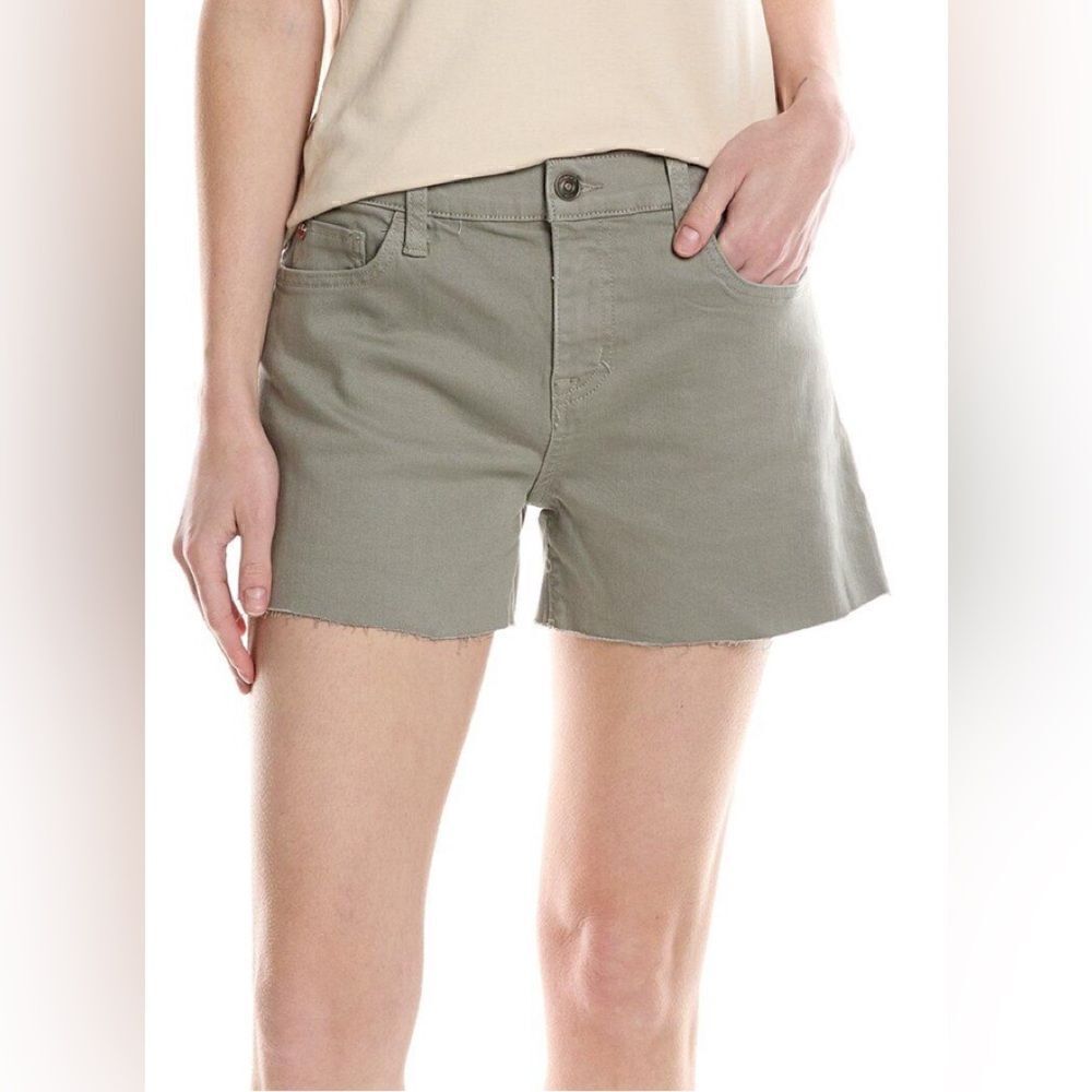 Hudson Gracie Denim Shorts in dusted jade green with raw hem NWT. 27
